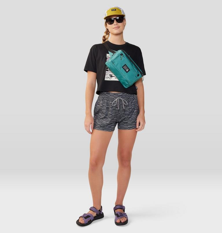 Women's Chillaction Short, Color: Ashen Sediment Check Print, image 6