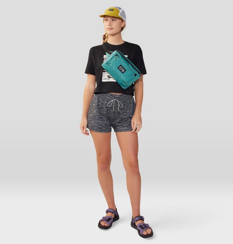 Women's Chillaction Short, Color: Ashen Sediment Check Print, image 8