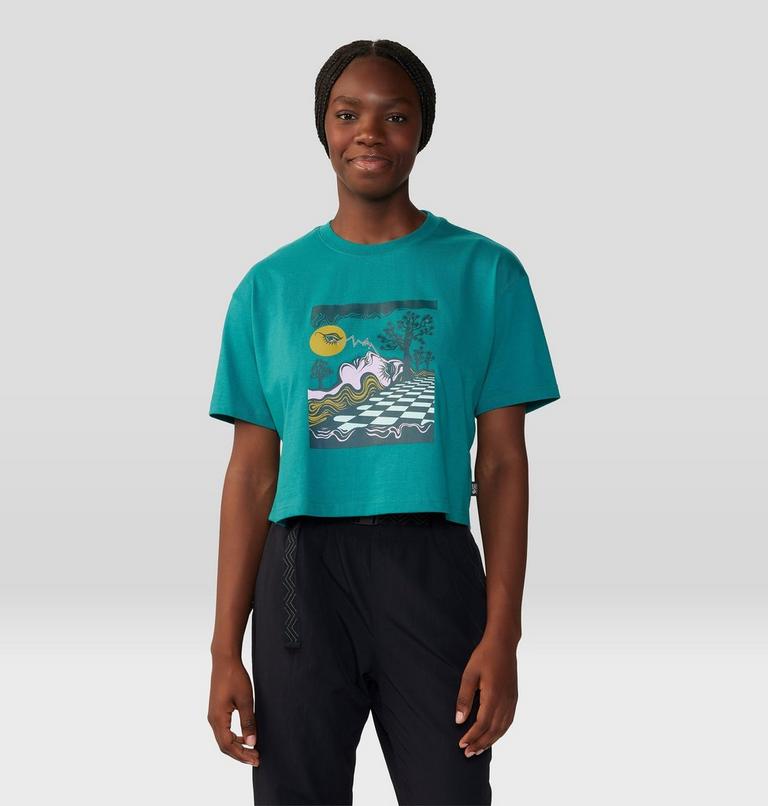 Women's By Marina Inoue Boxy Crop Short Sleeve, Color: Wintermint, image 1