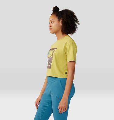 Women's By Marina Inoue Boxy Crop Short Sleeve, Color: Bright Olive, image 3