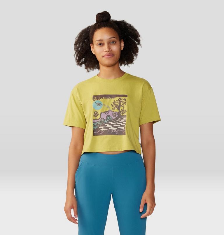 Haut droit court à manches courtes By Marina Inoue Femme, Color: Bright Olive, image 1