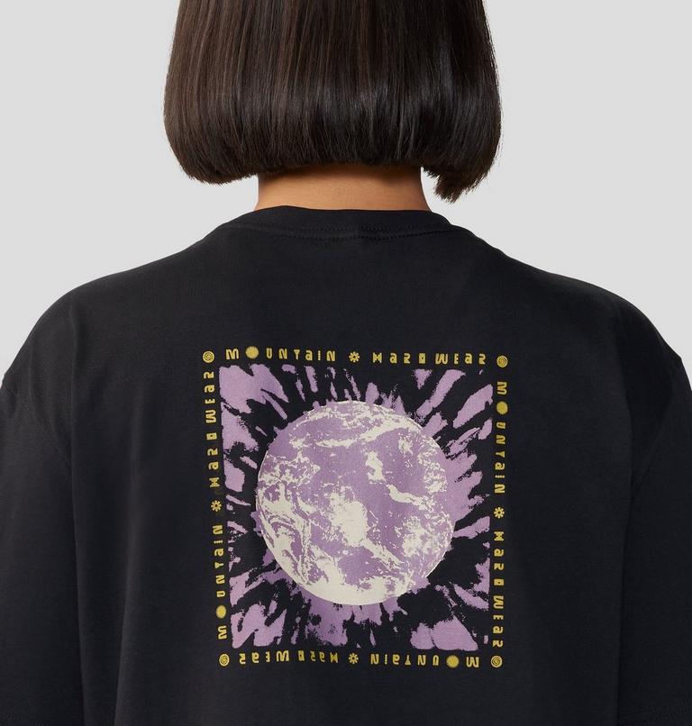 Women's Tie Dye Earth Boxy Short Sleeve, Color: Black, image 5