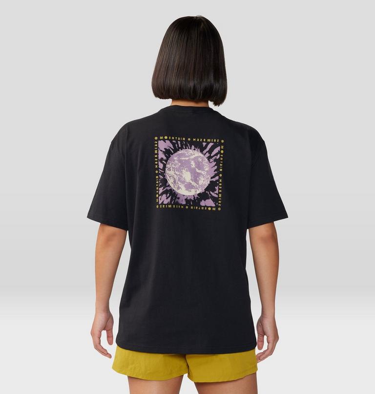 Women's Tie Dye Earth Boxy Short Sleeve, Color: Black, image 2