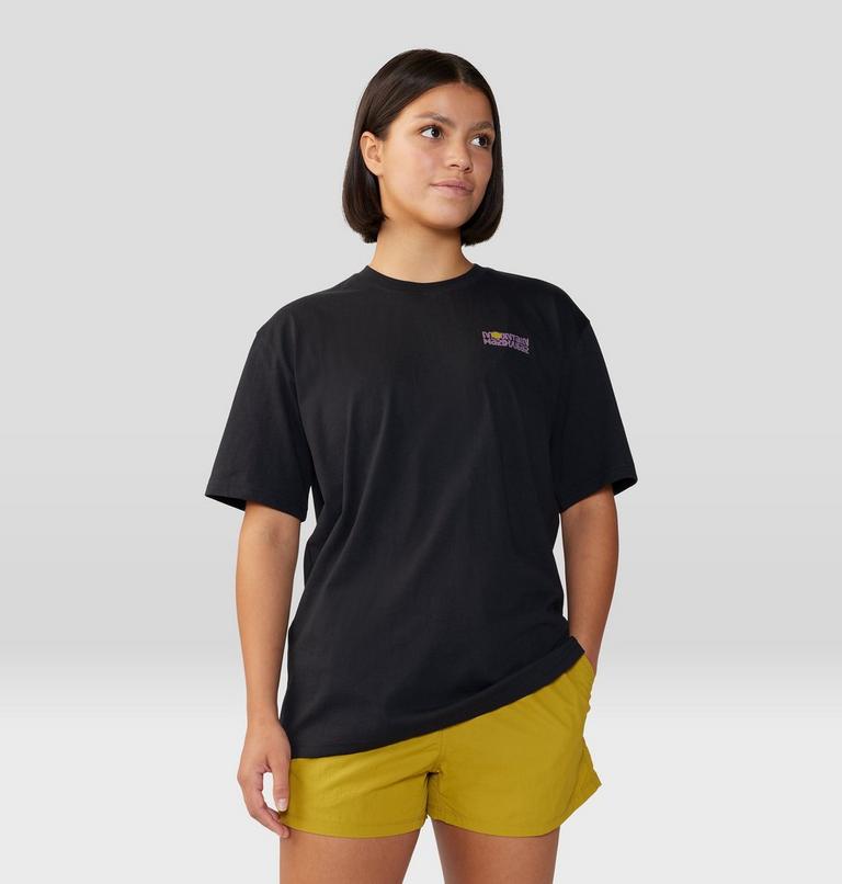 Women's Tie Dye Earth Boxy Short Sleeve, Color: Black, image 1