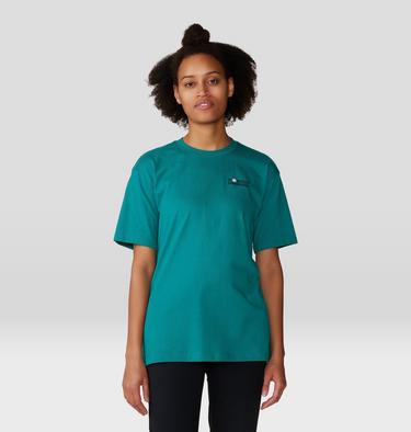 Women's Tie Dye Earth Boxy Short Sleeve, Color: Wintermint, image 1