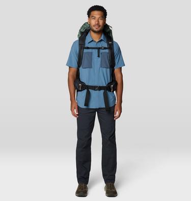 Men's Trail Sender Short Sleeve, Color: Adriatic Blue, Moon Blue, image 10