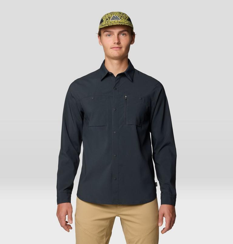 Men's Trail Sender Long Sleeve, Color: Dark Storm, image 5