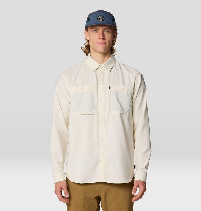 Men's Trail Sender Long Sleeve, Color: Stone, image 1