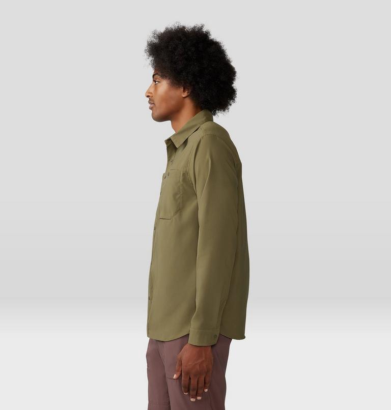 Men's Trail Sender Long Sleeve, Color: Combat Green, image 3