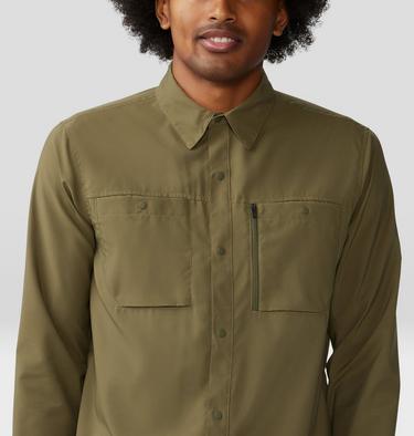 Men's Trail Sender Long Sleeve, Color: Combat Green, image 12