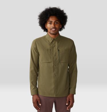 Men's Trail Sender Long Sleeve, Color: Combat Green, image 9