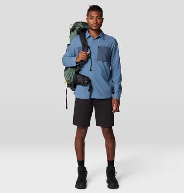 Men's Trail Sender Long Sleeve, Color: Adriatic Blue, Moon Blue, image 2