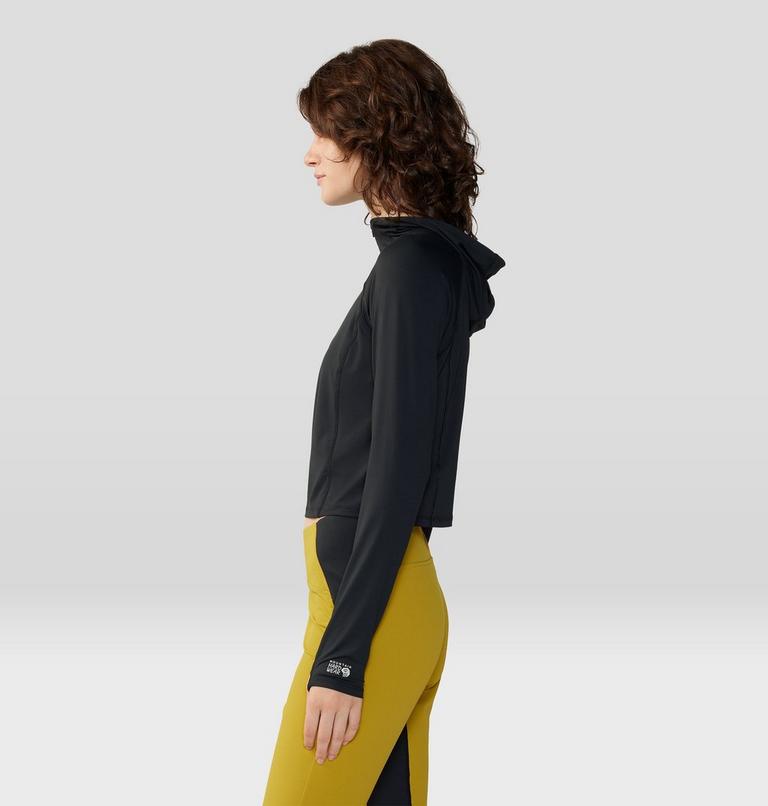 Women's Crater Lake Crop Zip, Color: Black, image 3