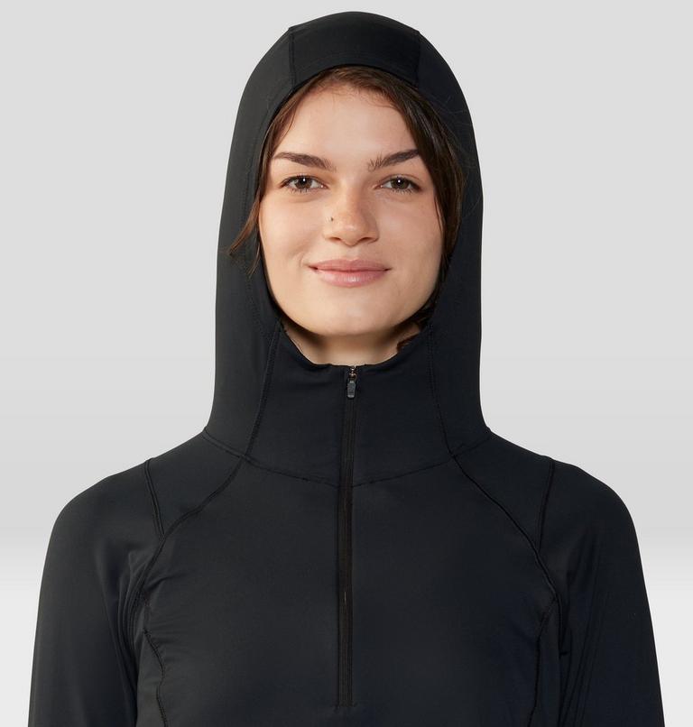 Women's Crater Lake Crop Zip, Color: Black, image 4