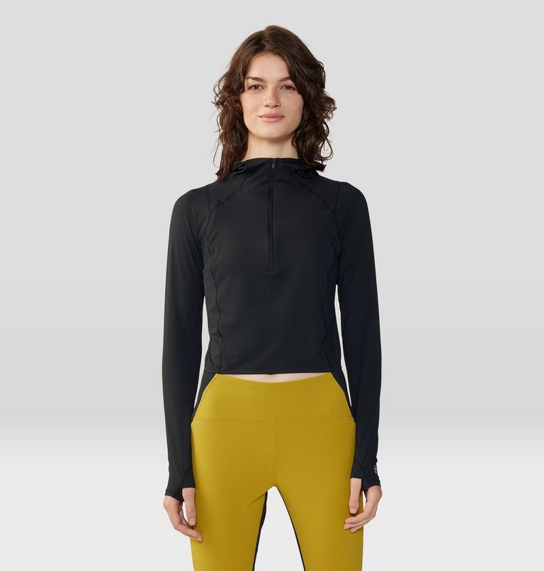 Women's Crater Lake Crop Zip, Color: Black, image 1