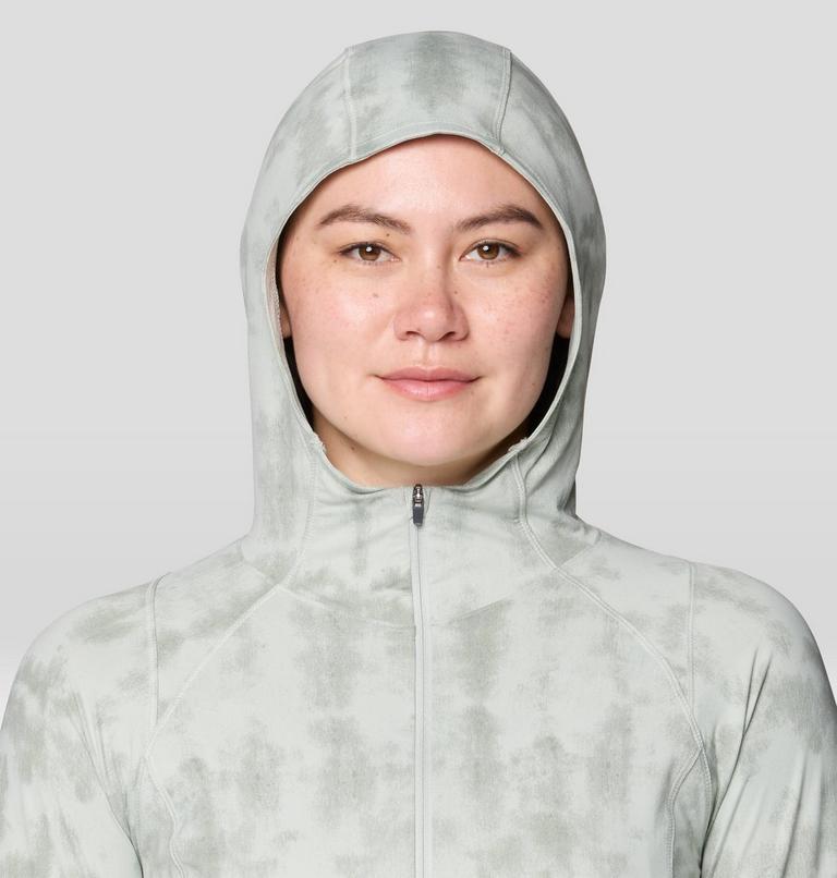 Women's Crater Lake Crop Zip Shirt, Color: Gamma Grey Shadowdye XS Print, image 6