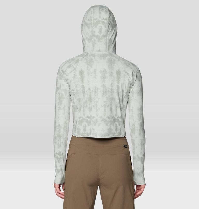 Women's Crater Lake Crop Zip Shirt, Color: Gamma Grey Shadowdye XS Print, image 3