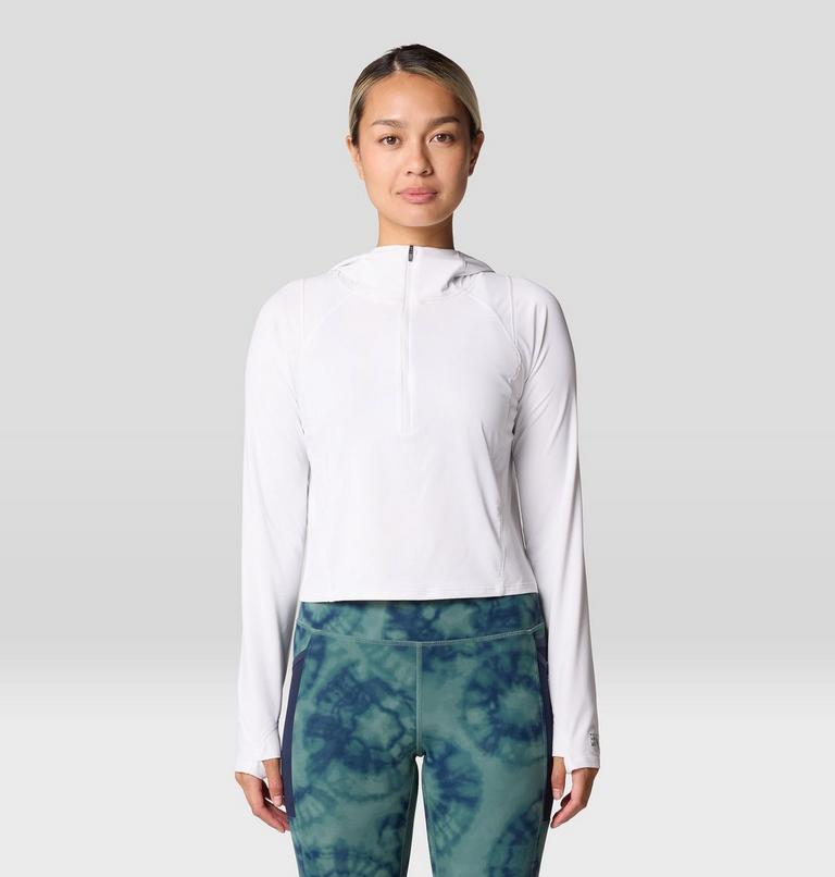 Women's Crater Lake Crop Zip, Color: Fogbank, image 1