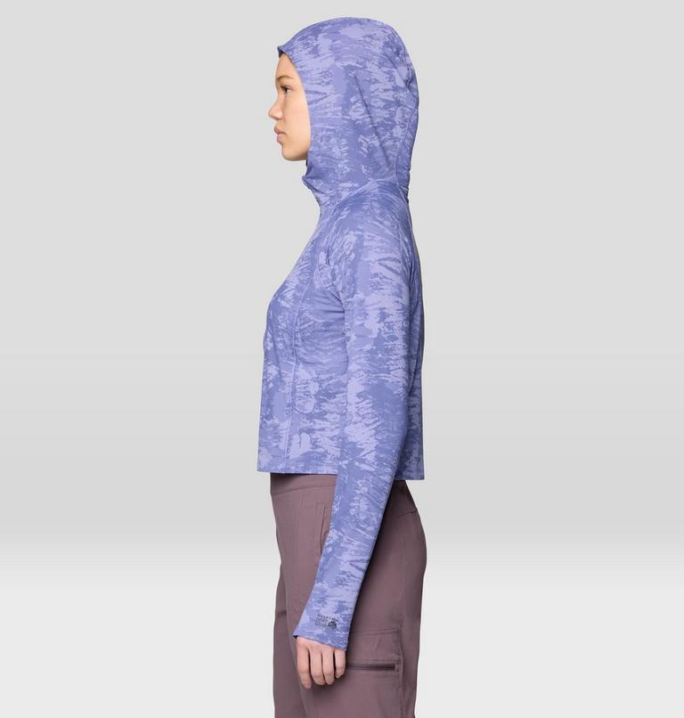 Women's Crater Lake Crop Zip, Color: Avid Inked Dye Print, image 3