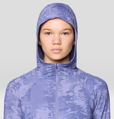 Women's Crater Lake Crop Zip, Color: Avid Inked Dye Print, image 4