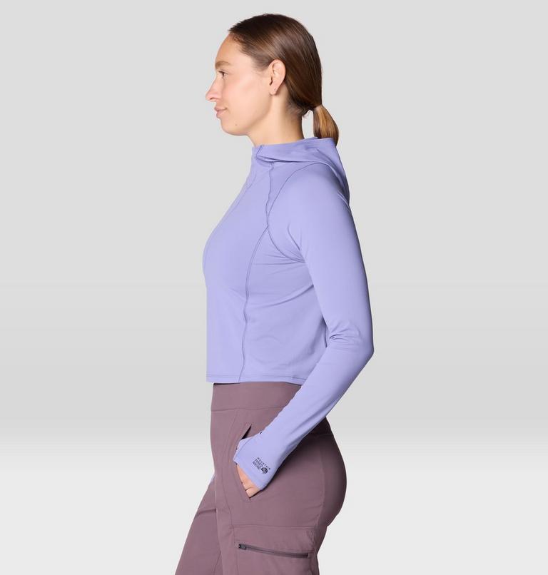 Women's Crater Lake Crop Zip, Color: Avid, image 3