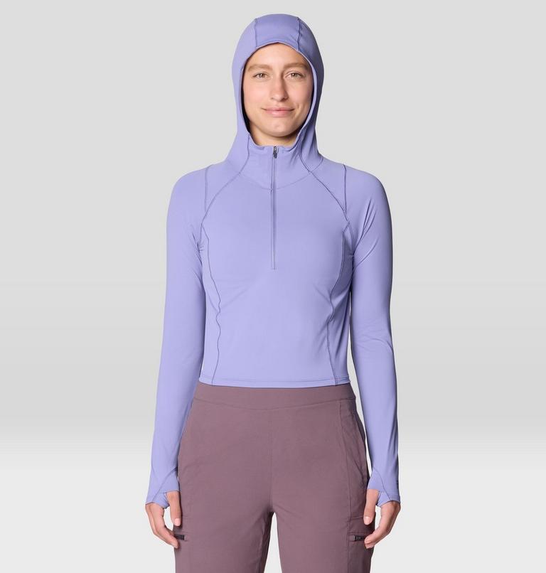 Women's Crater Lake Crop Zip, Color: Avid, image 1