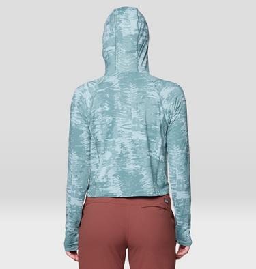 Women's Crater Lake Crop Zip, Color: Blue Sage Inked Dye Print, image 11
