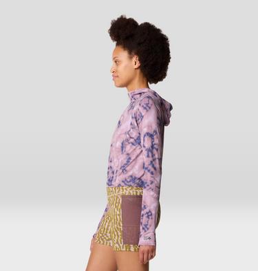 Women's Crater Lake Crop Zip, Color: Wisteria Spore Dye Print, image 15