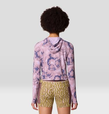 Women's Crater Lake Crop Zip, Color: Wisteria Spore Dye Print, image 14