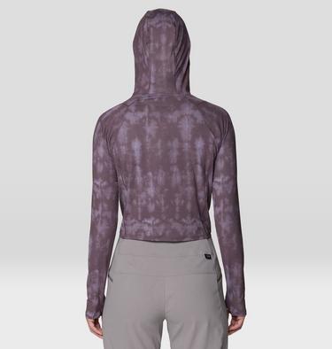 Women's Crater Lake Crop Zip Shirt, Color: Purple Sage Shadowdye XS Print, image 3