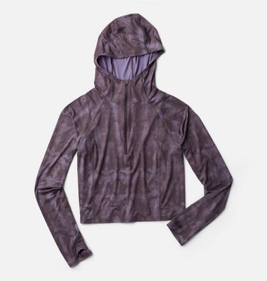 Women's Crater Lake Crop Zip Shirt, Color: Purple Sage Shadowdye XS Print, image 2