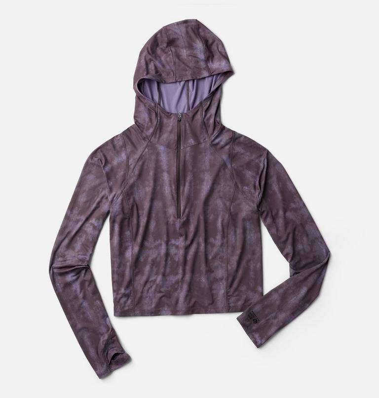 Women's Crater Lake Crop Zip Shirt, Color: Purple Sage Shadowdye XS Print, image 2