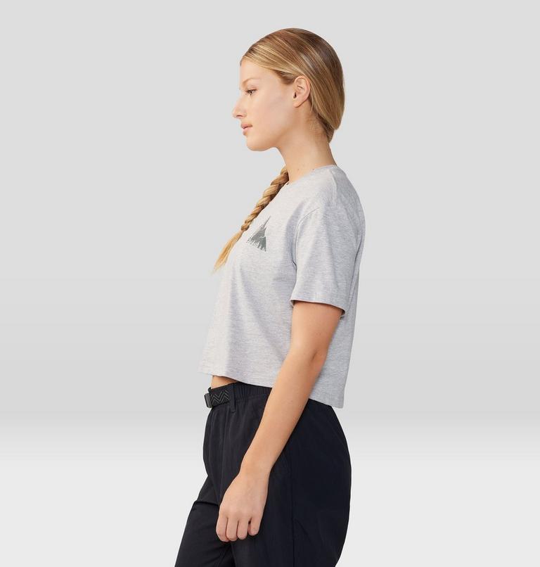 Women's Jagged Peak Boxy Crop Short Sleeve, Color: Hardwear Grey Heather, image 3