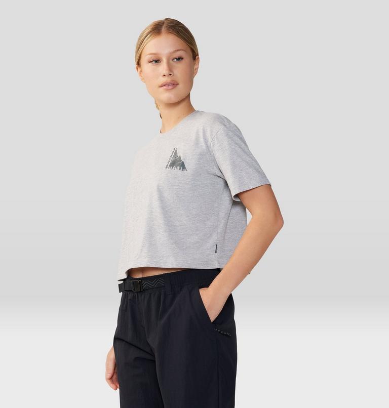 Women's Jagged Peak Boxy Crop Short Sleeve, Color: Hardwear Grey Heather, image 5