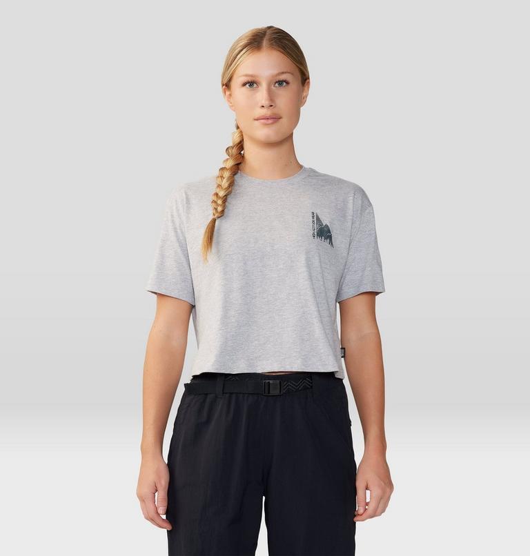 Women's Jagged Peak Boxy Crop Short Sleeve, Color: Hardwear Grey Heather, image 1