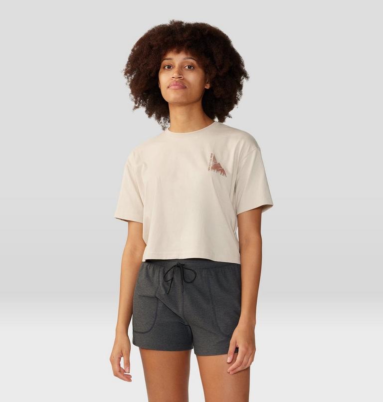 Women's Jagged Peak Boxy Crop Short Sleeve, Color: Wild Oyster, image 5