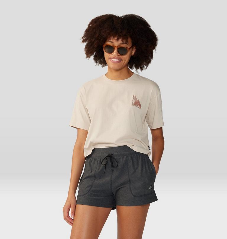 Women's Jagged Peak Boxy Crop Short Sleeve, Color: Wild Oyster, image 1