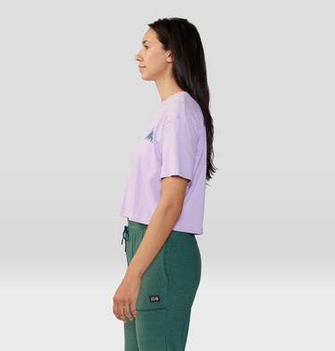 Women's Jagged Peak Boxy Crop Short Sleeve, Color: Wisteria, image 3