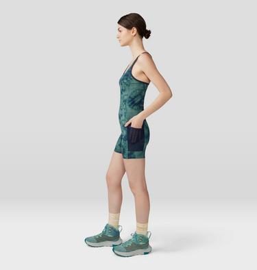 Women's Yuba Trail Onesie, Color: Blue Pine Spore Dye Print, image 3