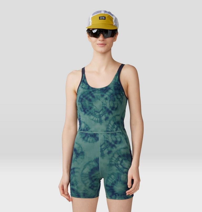 Women's Yuba Trail Onesie, Color: Blue Pine Spore Dye Print, image 7