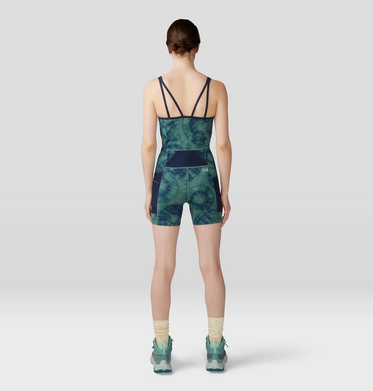 Women's Yuba Trail Onesie, Color: Blue Pine Spore Dye Print, image 2