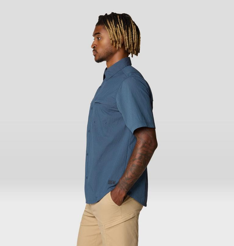 Men's Stryder Short Sleeve Shirt, Color: Moon Blue Ripstop, image 4