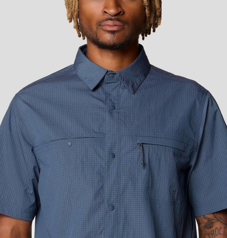 Men's Stryder Short Sleeve Shirt, Color: Moon Blue Ripstop, image 5