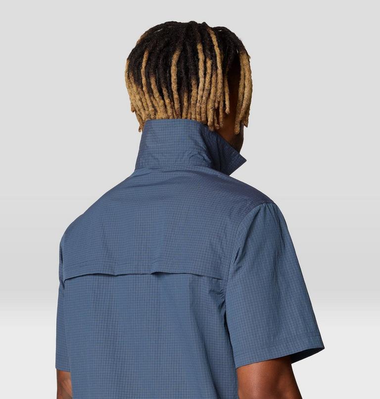 Men's Stryder Short Sleeve Shirt, Color: Moon Blue Ripstop, image 6