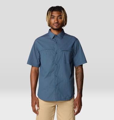 Men's Stryder Short Sleeve Shirt, Color: Moon Blue Ripstop, image 9