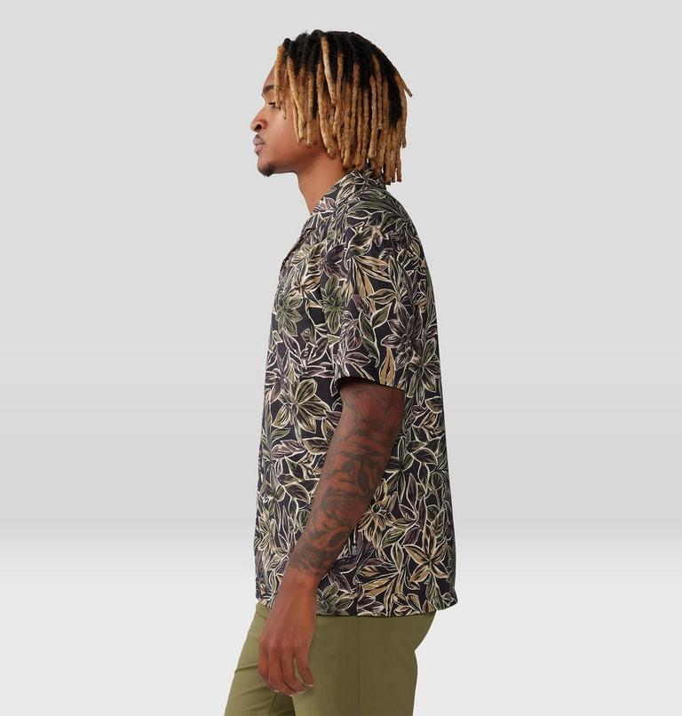 Men's Trail Sender Camp Shirt, Color: Black Floral Print, image 3