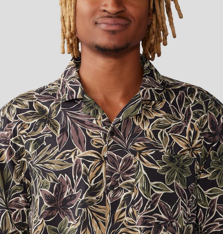 Men's Trail Sender Camp Shirt, Color: Black Floral Print, image 4