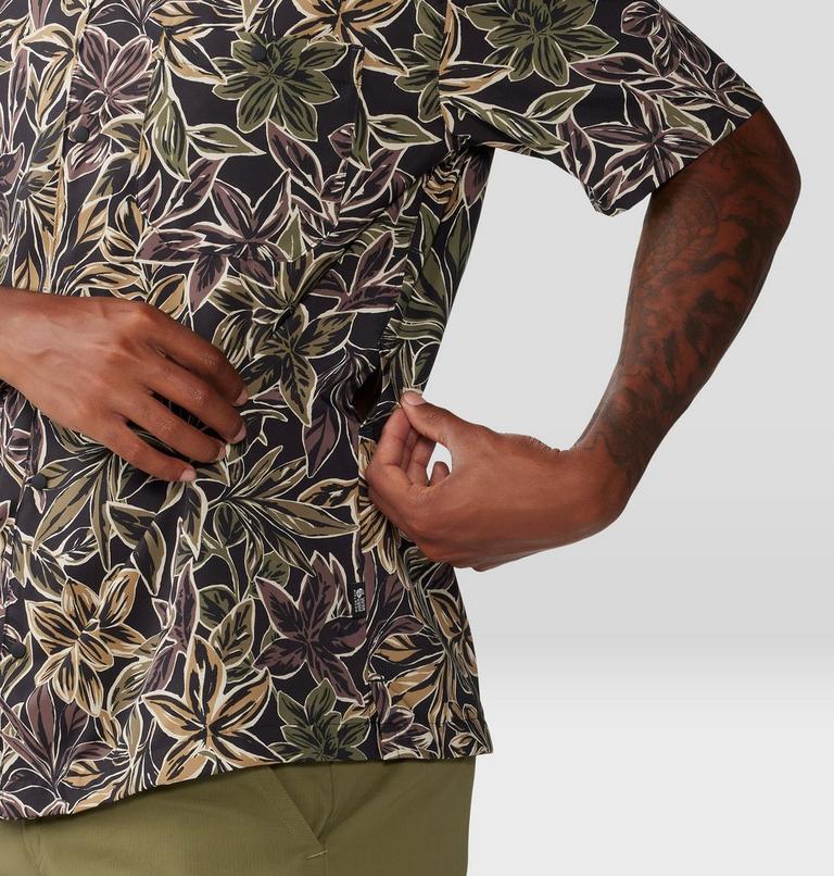Men's Trail Sender Camp Shirt, Color: Black Floral Print, image 5