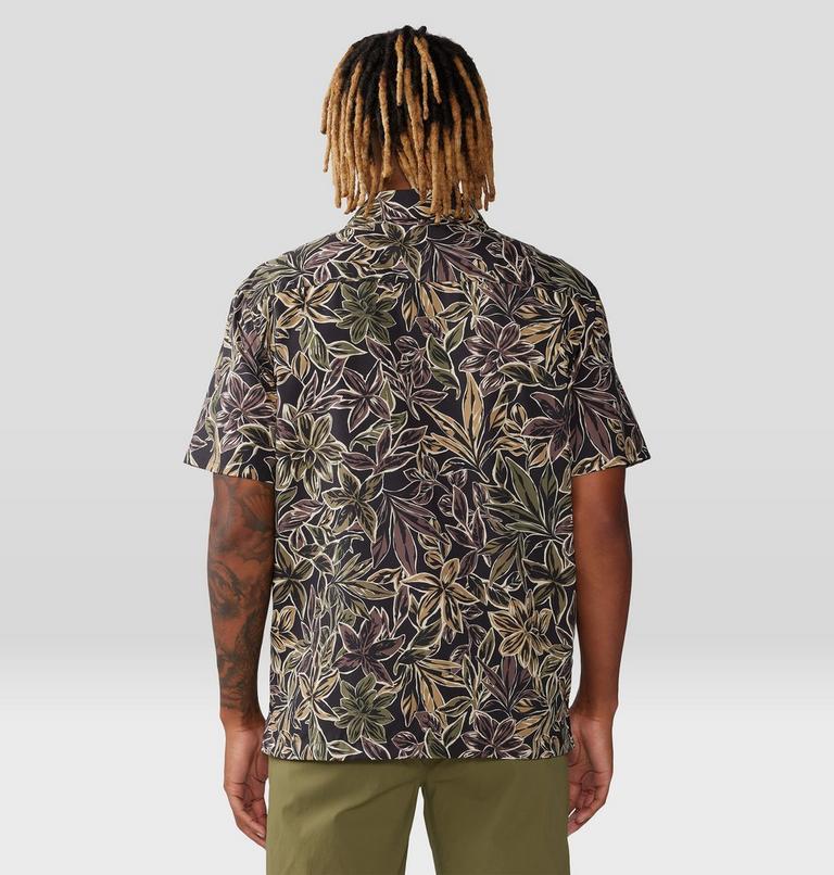 Men's Trail Sender Camp Shirt, Color: Black Floral Print, image 2