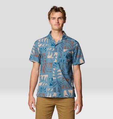 Men's Trail Sender Camp Shirt, Color: Adriatic Blue Meadows Print, image 1